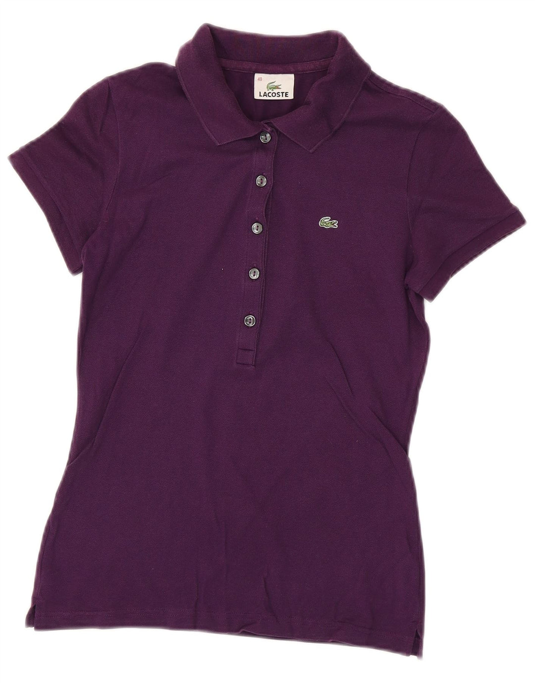 Lacoste Polo Femme Taille 40 Coton Violet Moyen