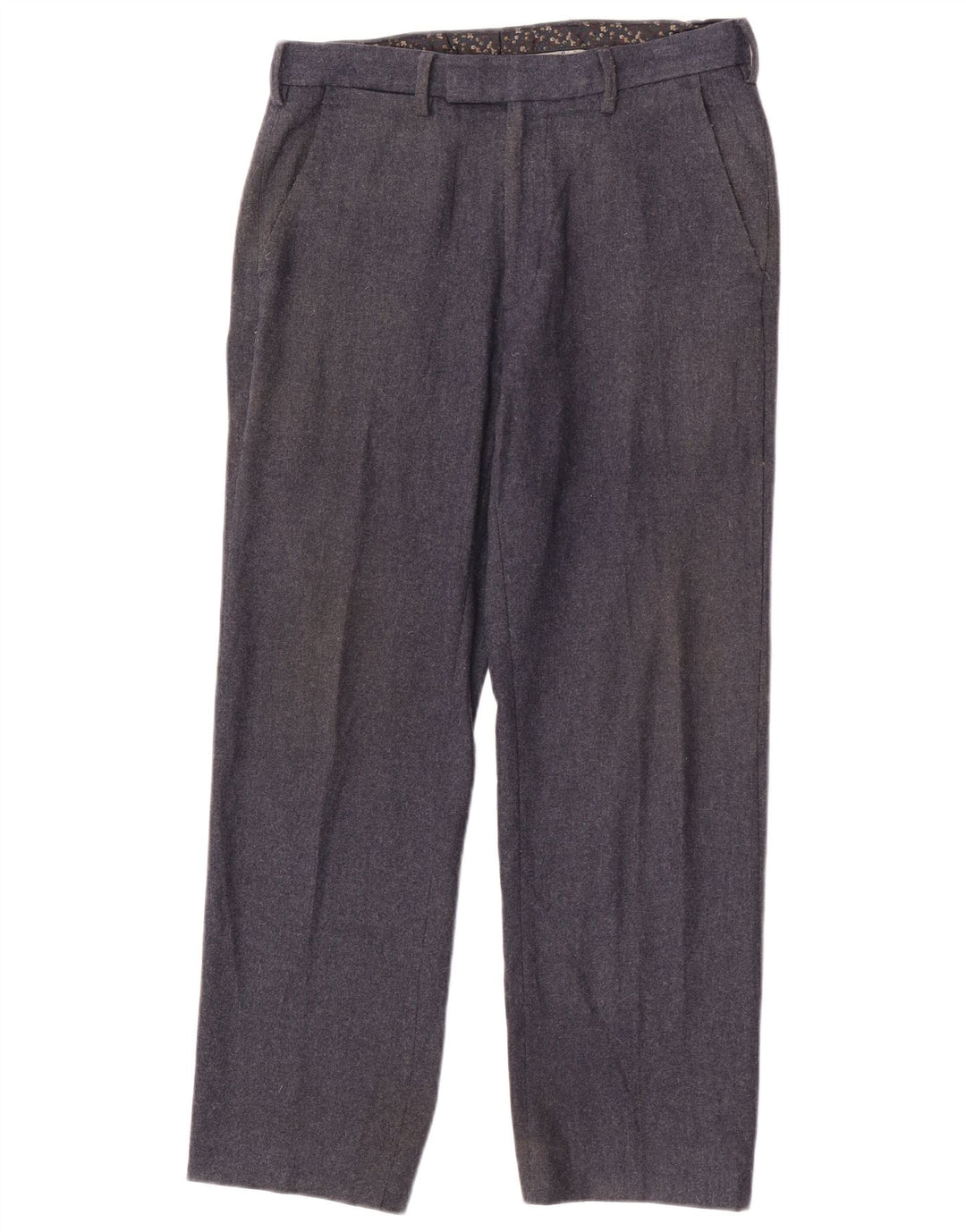 Marks & Spencer Pantalon de Costume Droit Homme W30 L27 Laine Bleu Marine