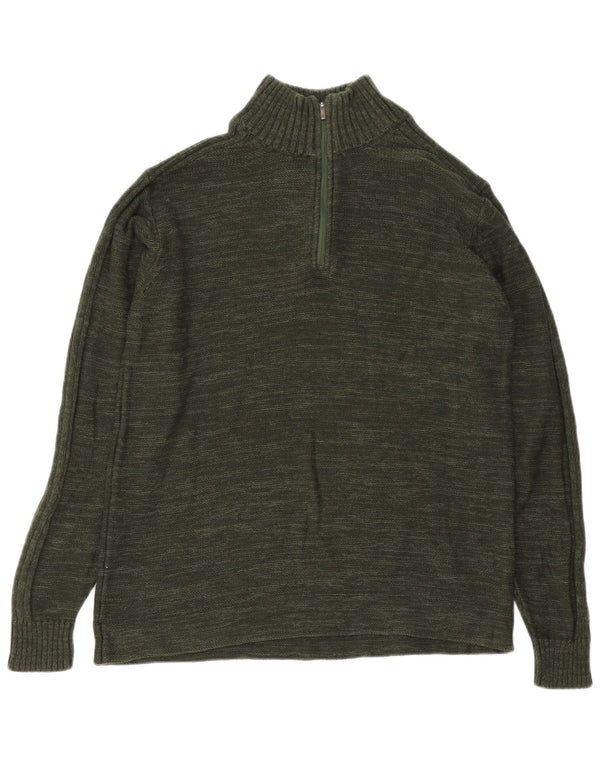 Columbia Pull col zippé pour homme en coton moucheté Vert Taille L