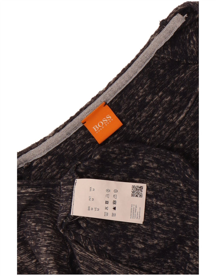 Hugo Boss Haut à manches longues en coton moucheté bleu marine moyen