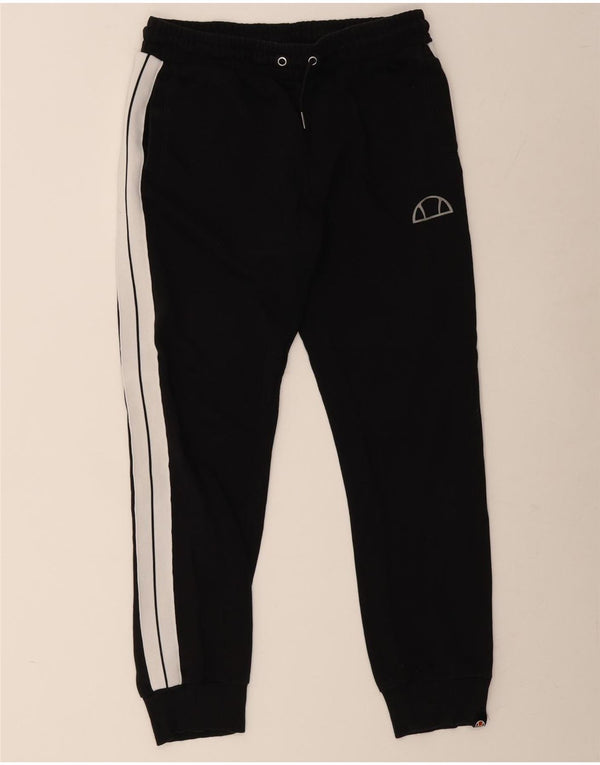 Ellesse Pantalon de survêtement pour homme Pantalon de jogging Large Noir Colorblock Coton