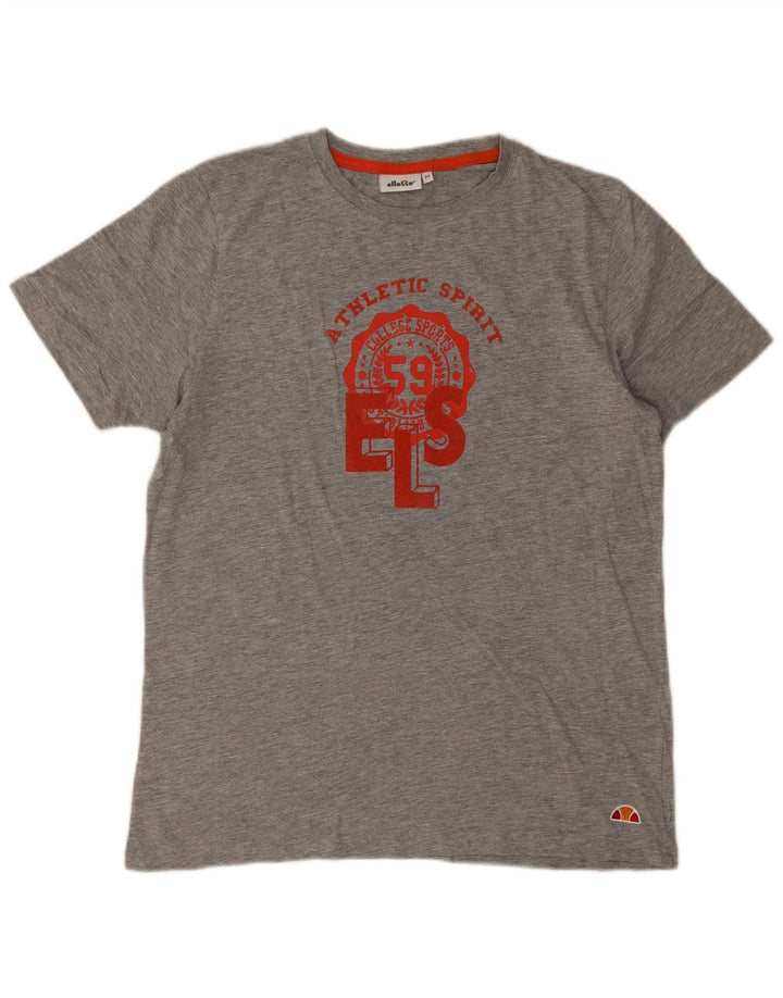 Ellesse T-Shirt Graphique Homme Gris Moyen Moucheté Coton
