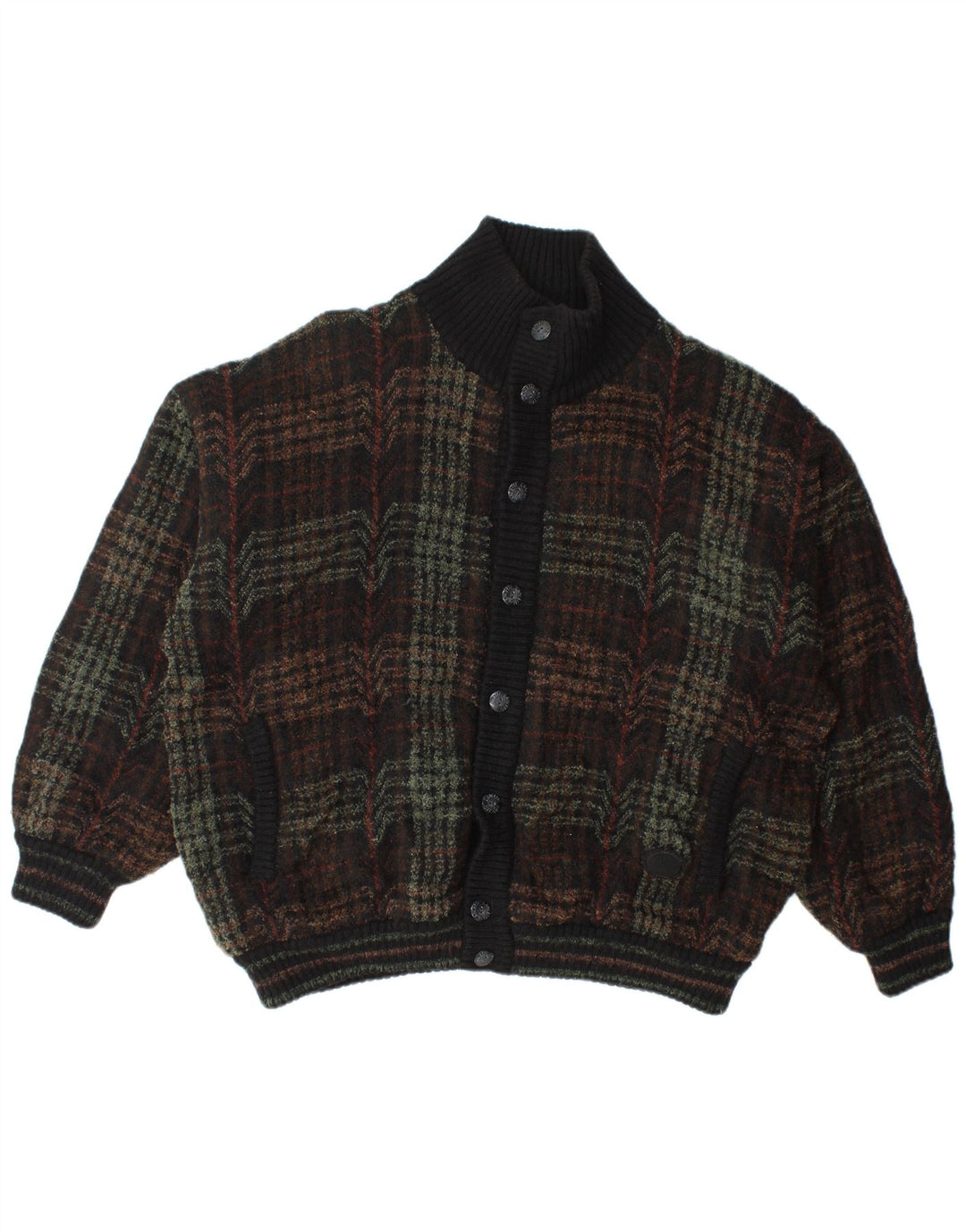 Lancetti Veste Bomber En Tricot Pour Homme UK 40 Grand Carreau Vert