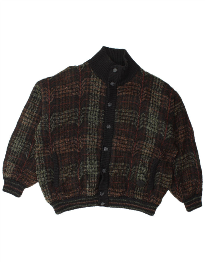 Lancetti Veste Bomber En Tricot Pour Homme UK 40 Grand Carreau Vert