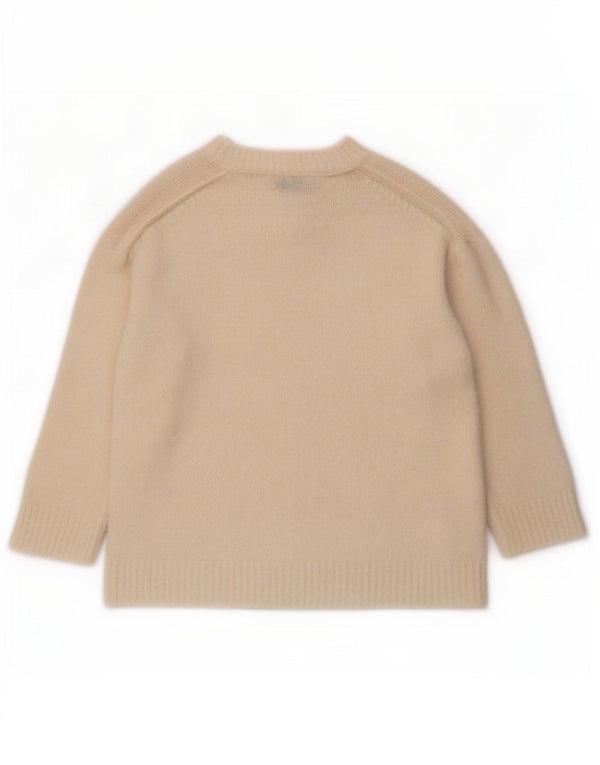 Zara Pull surdimensionné à col bateau pour femme UK 10 Small Blanc cassé