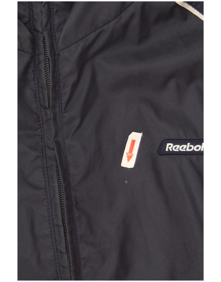 Reebok Veste de pluie pour homme UK 40 Large Bleu marine Nylon