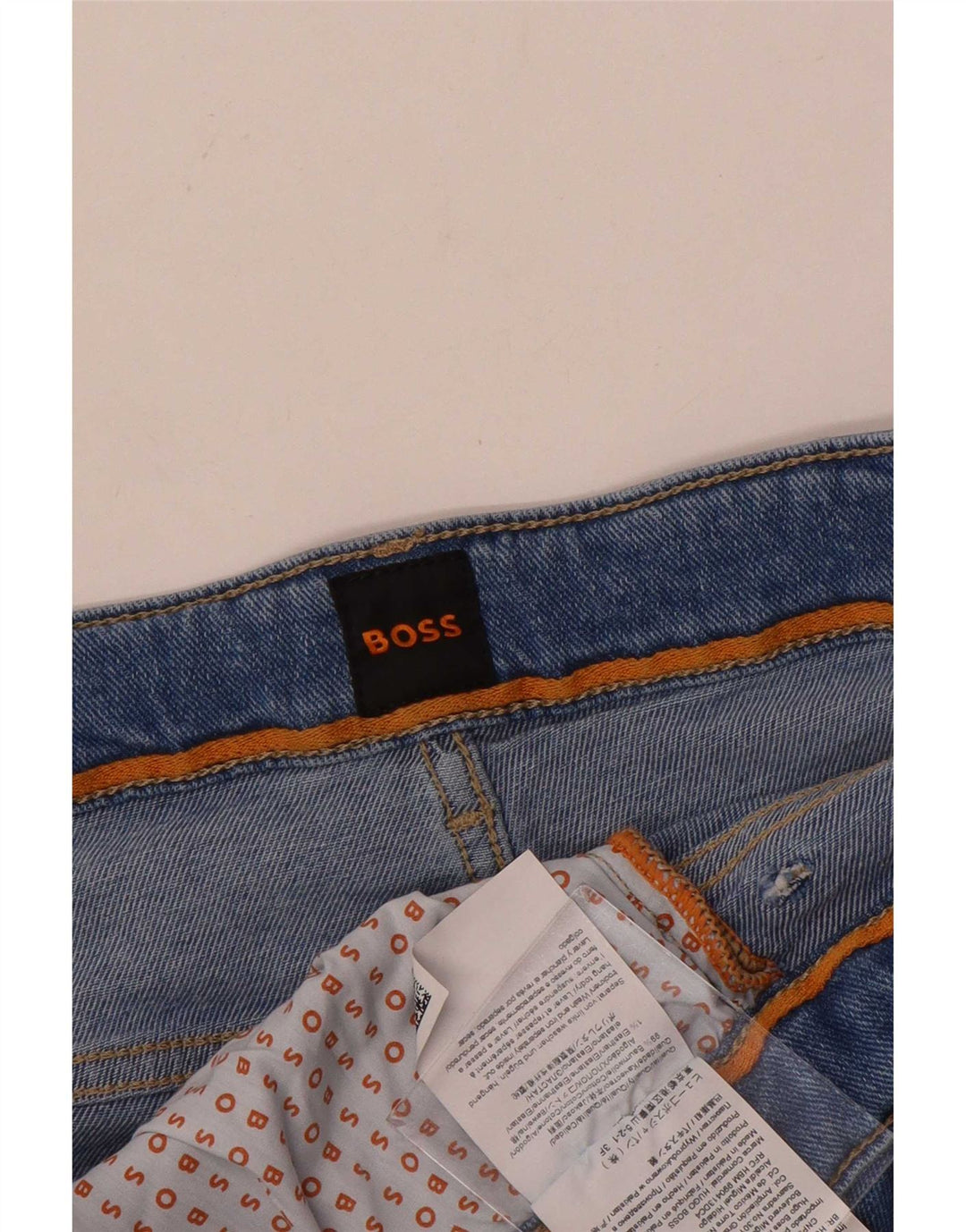 Hugo Boss Jean droit W44 L32 bleu coton homme