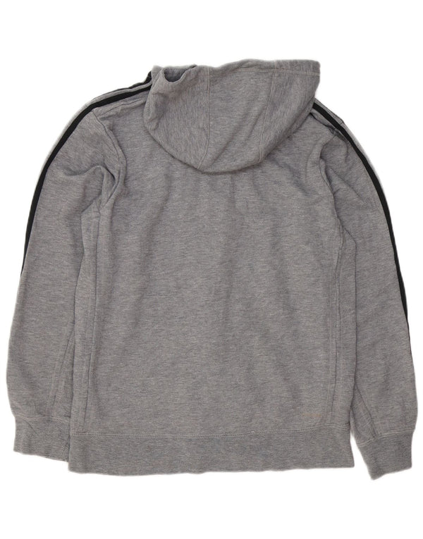 Adidas Pull à capuche zippé pour homme en coton gris moyen