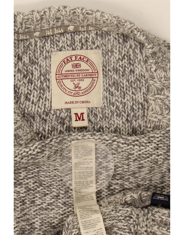 Fat Face Pull Col Ras du Cou Homme Gris Moyen Moucheté Coton