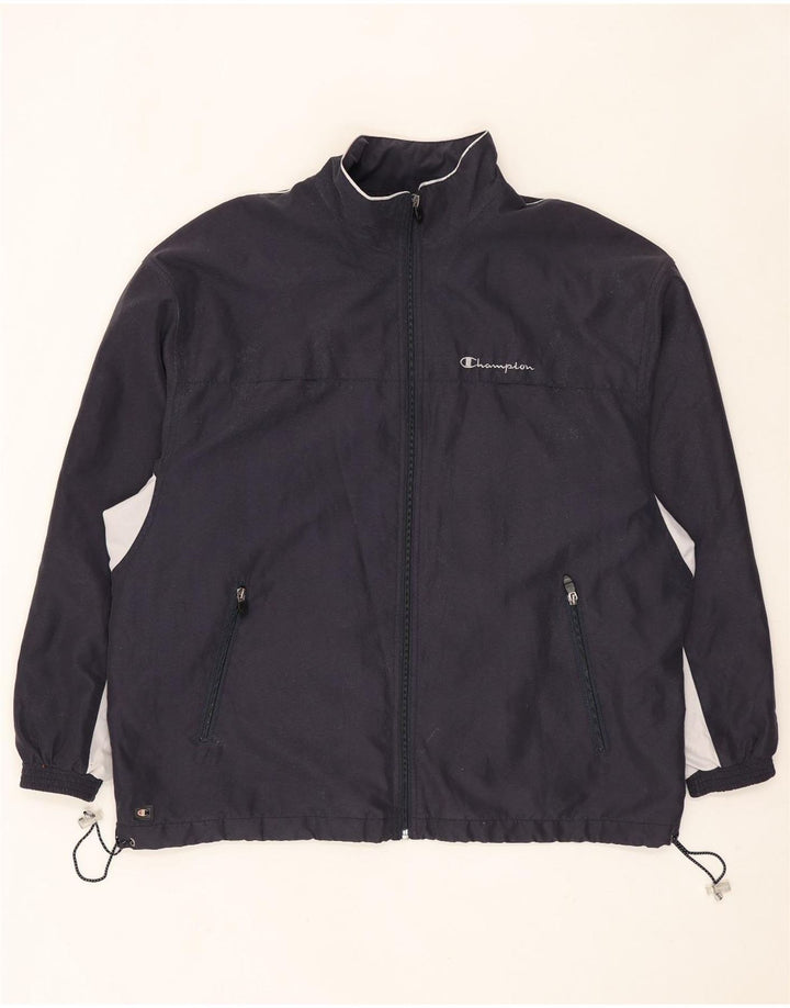 Champion Veste de survêtement pour homme en polyester color block Bleu marine Taille L