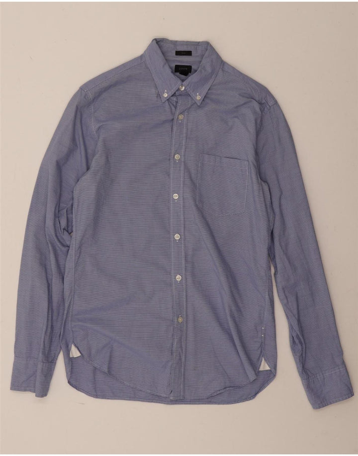 J. CREW Chemise cintrée pour homme en coton à fines rayures bleues