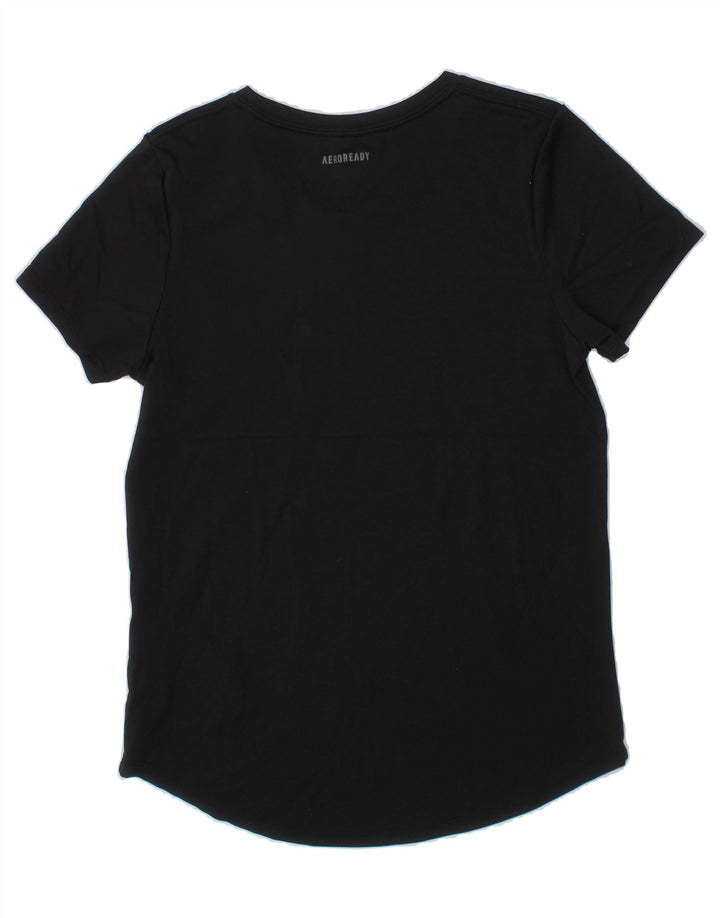 ADIDAS Girls Graphic T-Shirt Top 10-11 Years Medium Black Polyester Vintage Adidas and Second-Hand Adidas from Messina Hembry 