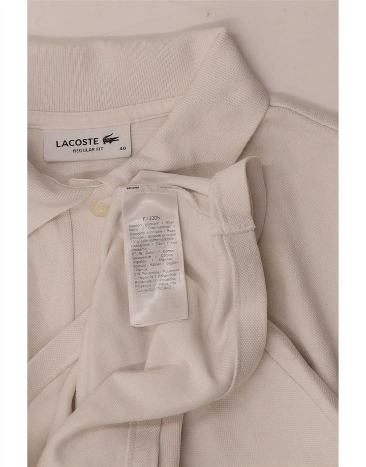 Lacoste Femme Regular Fit Polo Taille 40 Coton Blanc Moyen