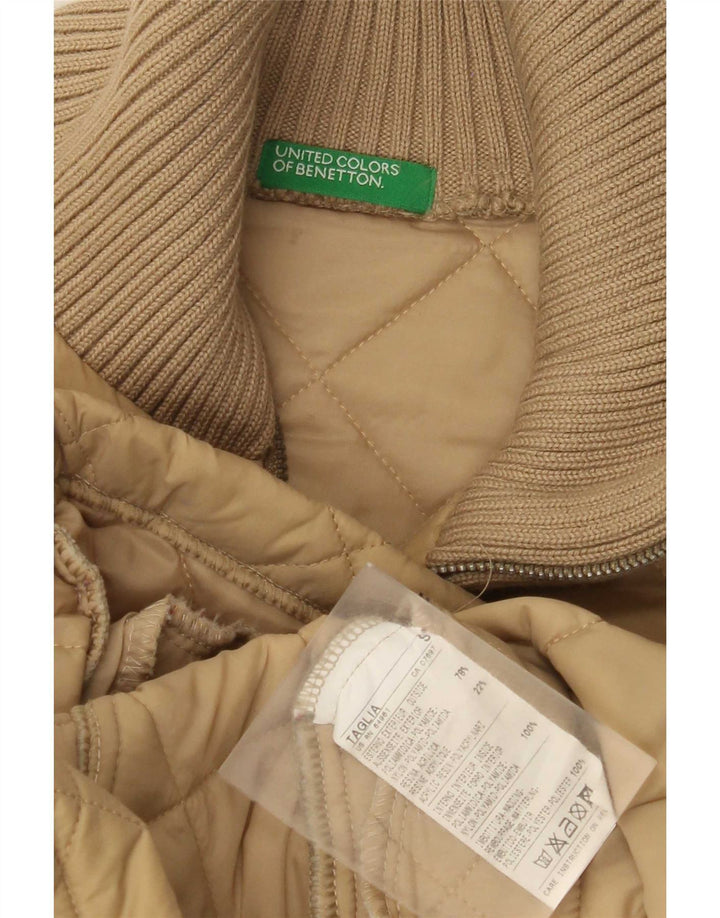 Benetton Veste matelassée pour femme UK 10 Small Beige Polyamide