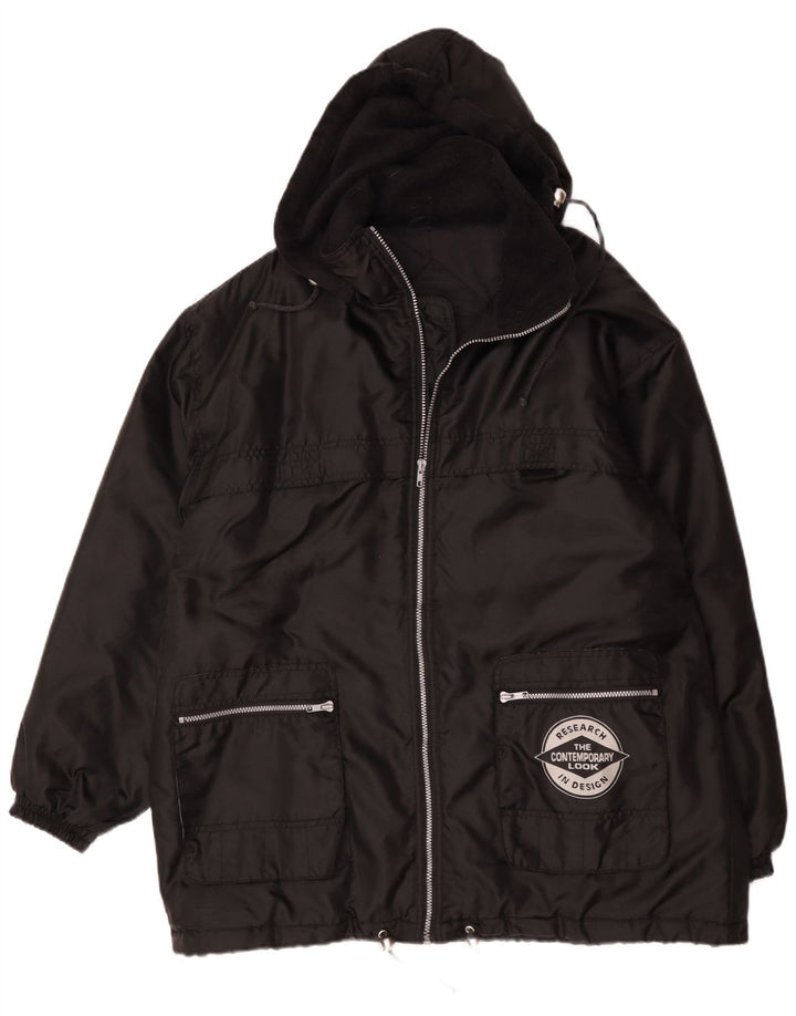 veste rembourrée à capuche vintage pour homme UK 42 XL Noir Polyamide