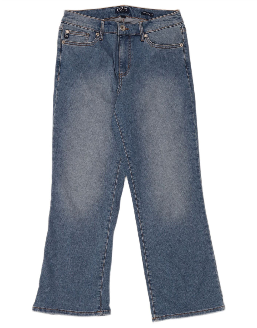 CHAPS Jean court Kick taille mi-haute pour femme US 8 Medium W29 L26 Bleu Coton