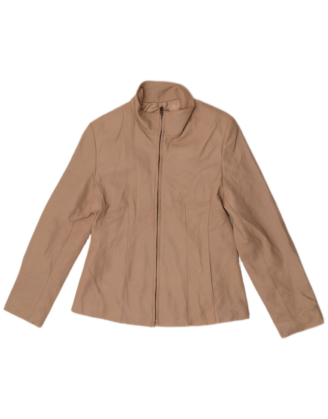 Lakeland Veste en cuir pour femme UK 12 Cuir beige moyen