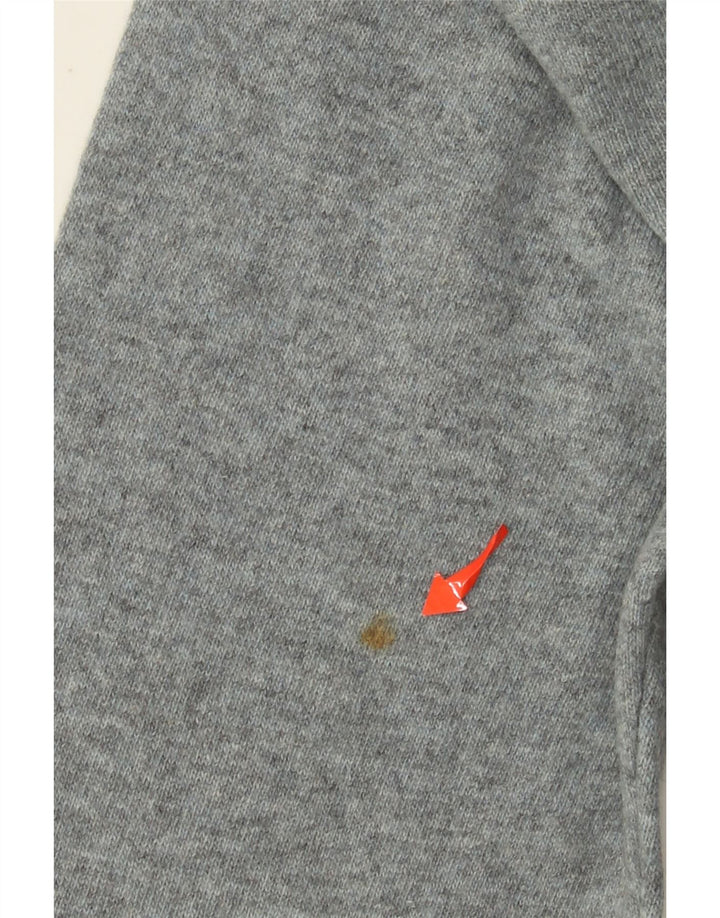 BENETTON Pull col roulé pour homme en laine gris à losanges/diamants