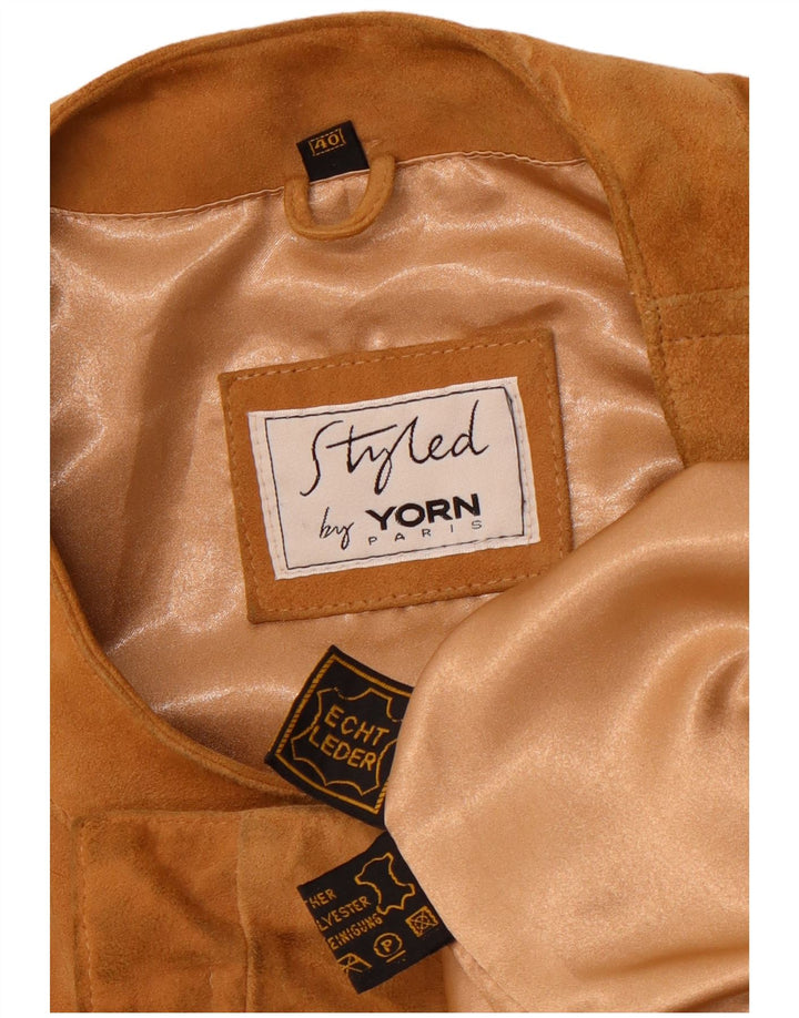 YORN Manteau surdimensionné en daim pour femme EU 40 Cuir beige moyen