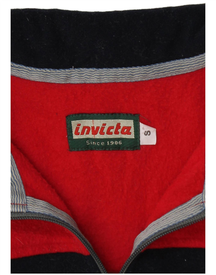INVICTA Pull polaire graphique à col zippé pour homme, petit color block rouge