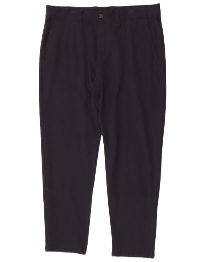 Zara Pantalon Chino Homme EU 44 Large W34 L28 Bleu Marine Polyester