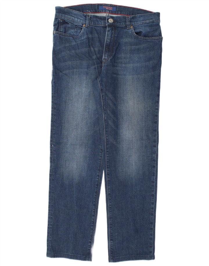 Trussardi Jean Droit W35 L31 Bleu Coton Homme