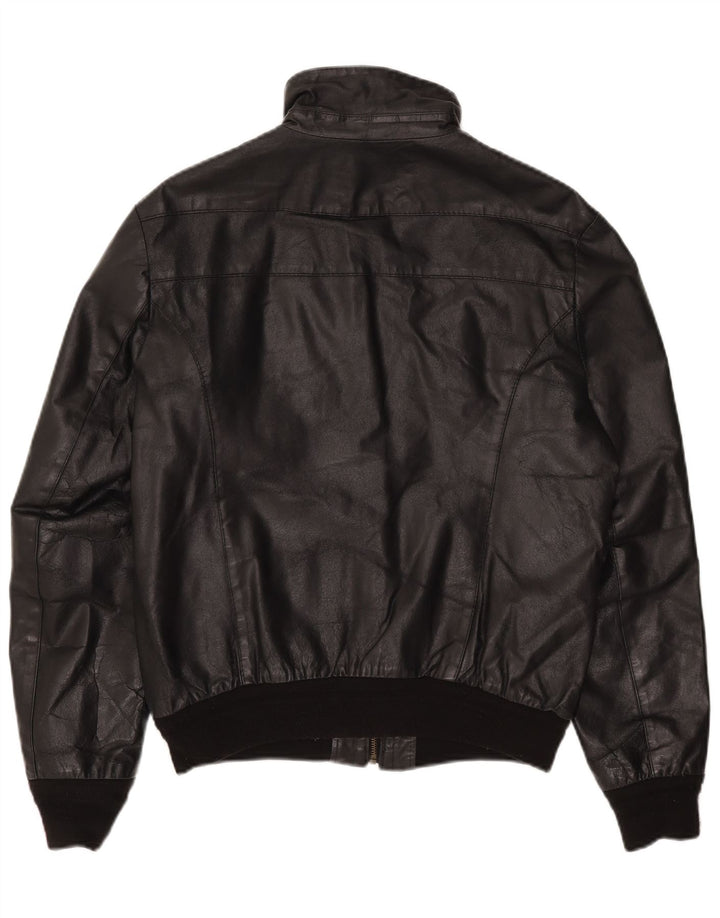 Sasch Veste en cuir pour homme UK 40 Grand cuir noir