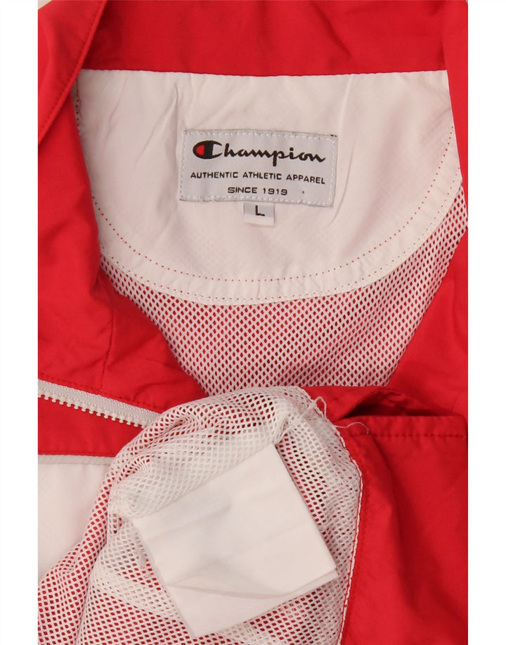 CHAMPION Veste de survêtement pour femme UK 16 Large Rouge Colourblock