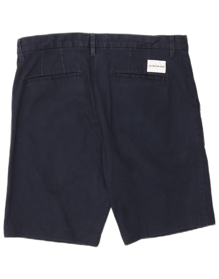 Calvin Klein Short Chino Homme W32 Bleu Marine Moyen Coton