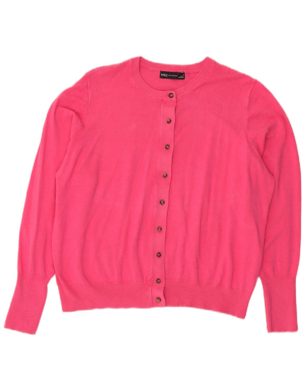 Marks & Spencer Pull Cardigan Femme UK 18 XL Rose Viscose