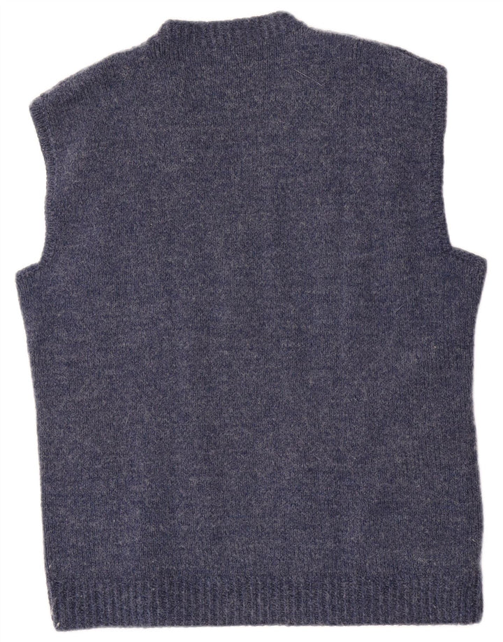 vintage Mens Vest Débardeur Moyen Bleu Marine