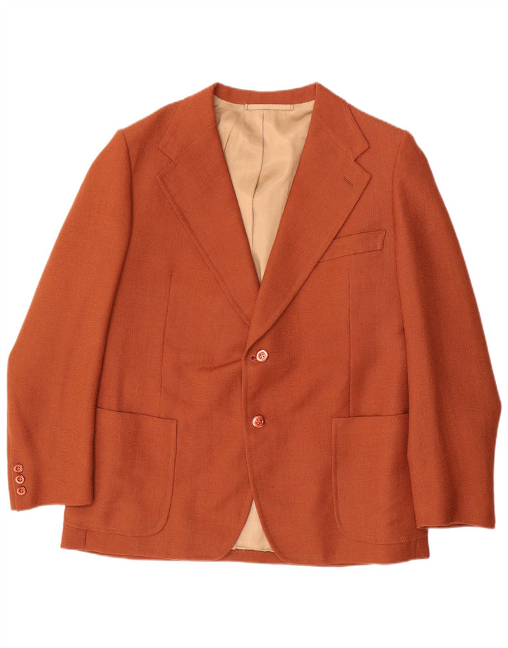 vintage Homme 2 Bouton Blazer Veste UK 38 Brun Moyen