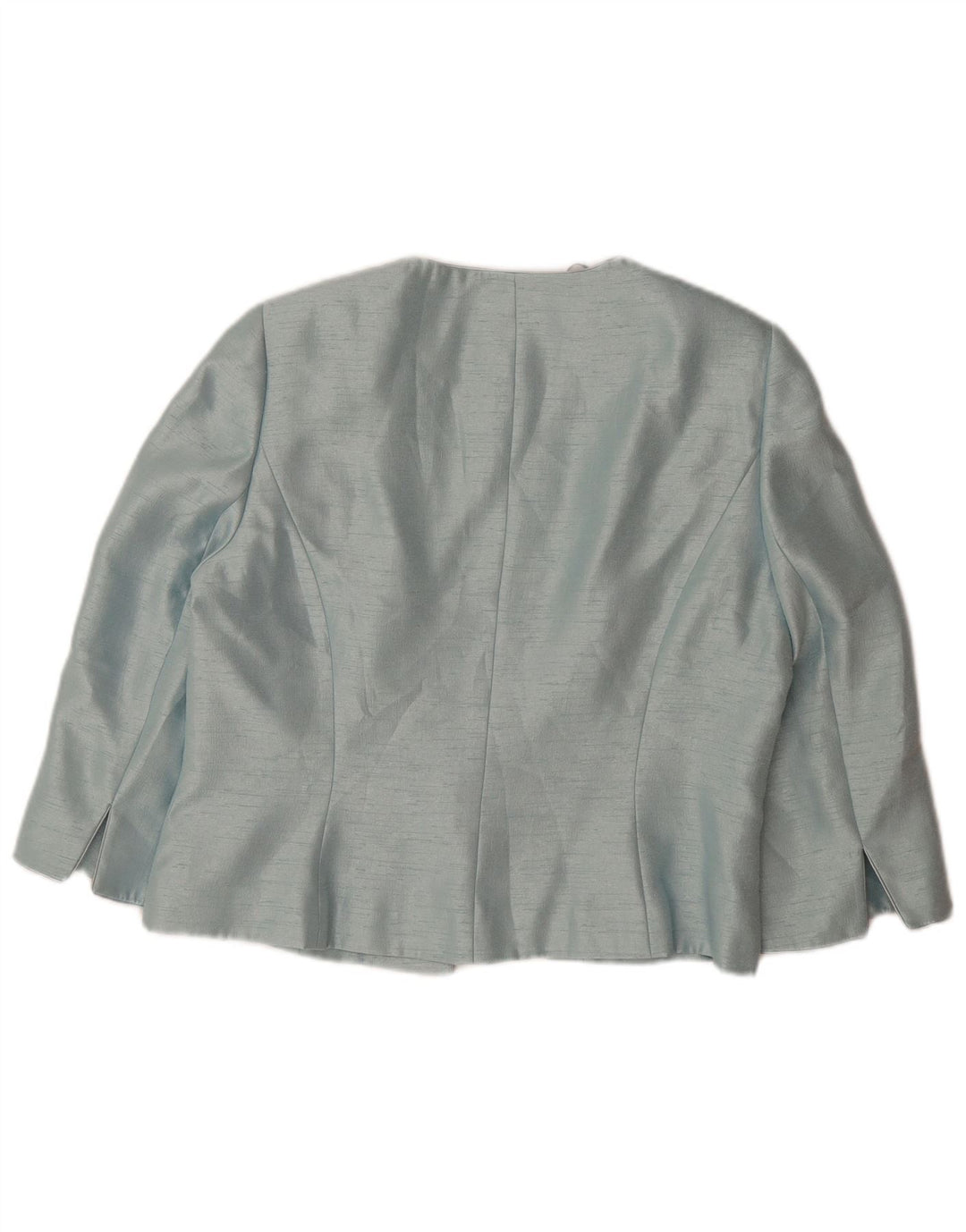 JACQUES VERT Veste blazer à manches 3/4 pour femme 1 bouton UK 14 Large Bleu