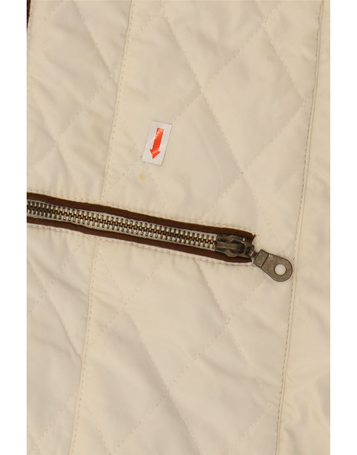 Zara Gilet matelassé pour femme UK 12 Medium Off White Colourblock Polyester
