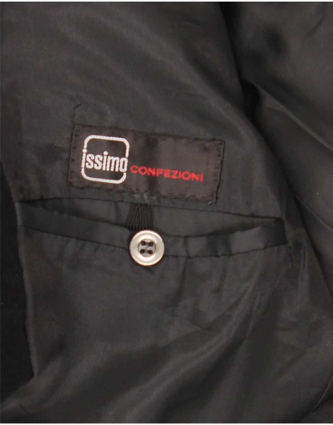 Issimo Veste blazer en velours à 2 boutons pour homme UK 36 Small Noir