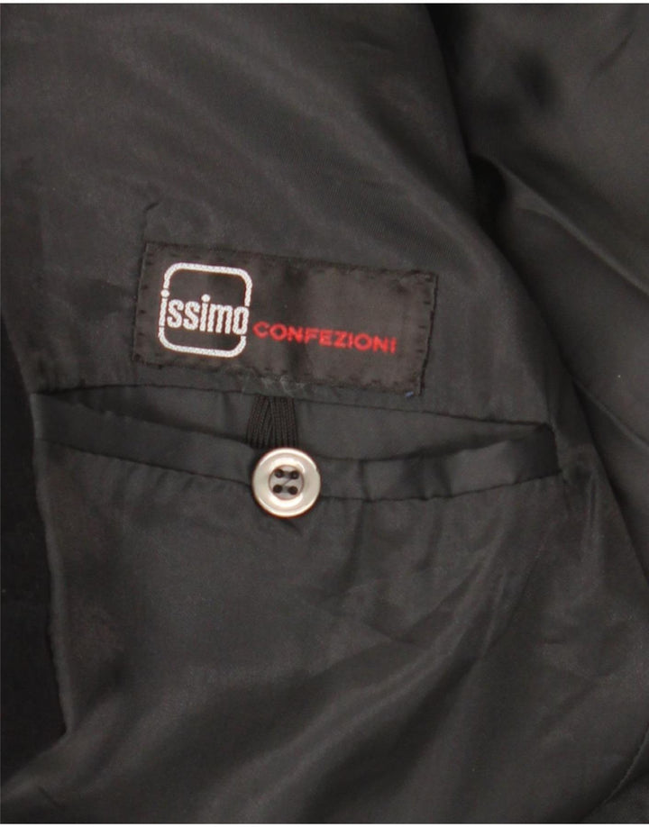 Issimo Veste blazer en velours à 2 boutons pour homme UK 36 Small Noir
