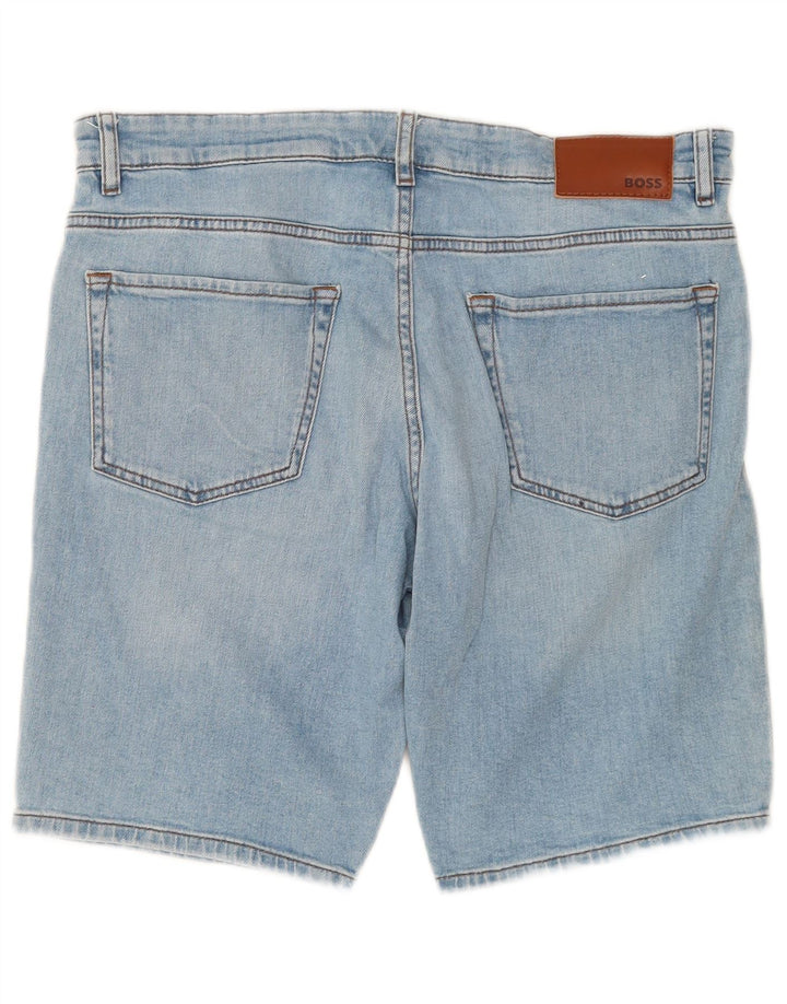 Hugo Boss Short en jean coupe classique W34 pour homme, grand bleu