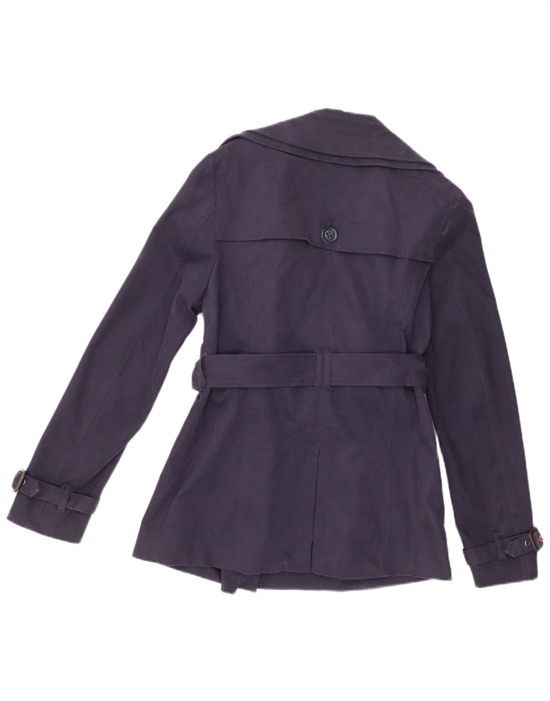 Superdry Trench Coat Femme UK 14 Coton Bleu Marine Moyen