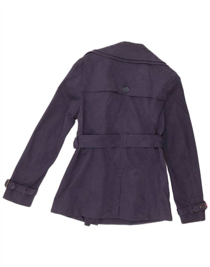 Superdry Trench Coat Femme UK 14 Coton Bleu Marine Moyen