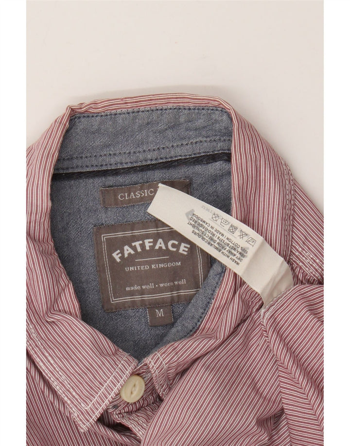 Fat Face Chemise classique pour homme en coton à fines rayures rouge moyen