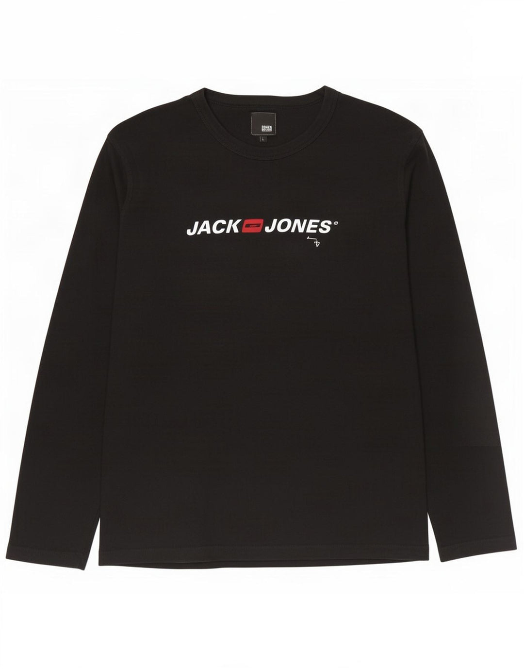 Jack & Jones Haut graphique à manches longues pour hommes, grand coton noir