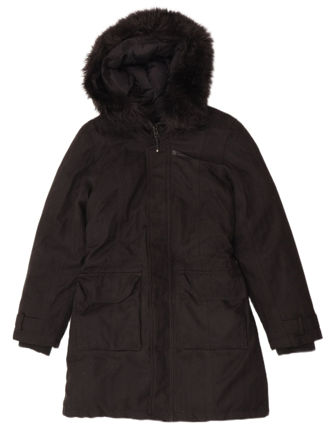 Mountain Warehouse Manteau rembourré à capuche pour femme UK 10 Petit Noir Polyester