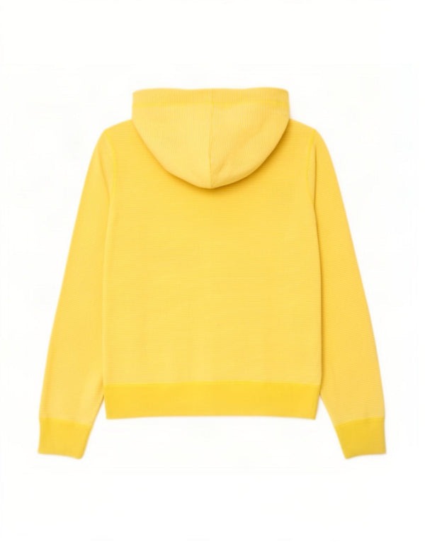 Converse Pull à capuche zippé pour femme UK 14 Coton à fines rayures jaune moyen