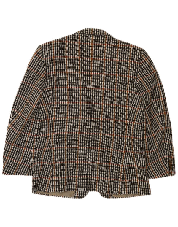 VINTAGE Veste Blazer 2 Boutons Homme IT 50 Grande Laine Pied-de-Poule Gris