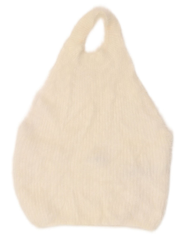 Zara Haut dos nu en tricot pour femme UK 14 Large Nylon Blanc