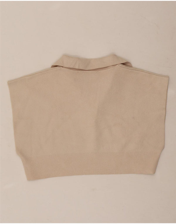 Zara Polo court sans manches pour femme UK 10 Small Beige