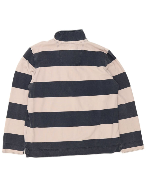 Crew Clothing Sweat-shirt à col zippé pour homme XL en coton rayé bleu marine