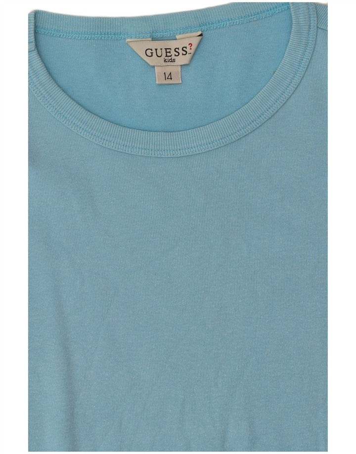 GUESS T-Shirt Graphique Fille 13-14 Ans Bleu Coton