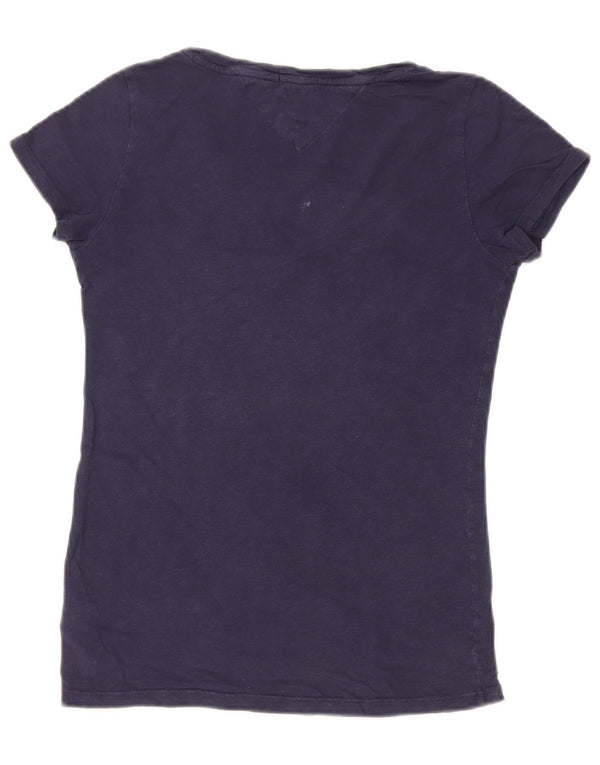 Tommy Hilfiger T-shirt graphique pour femme UK 10 Small Bleu marine Coton