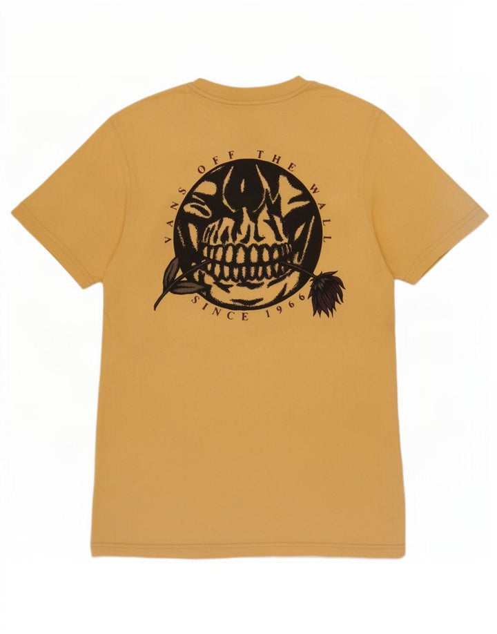 Vans T-shirt graphique ajusté sur mesure pour hommes, petit coton jaune